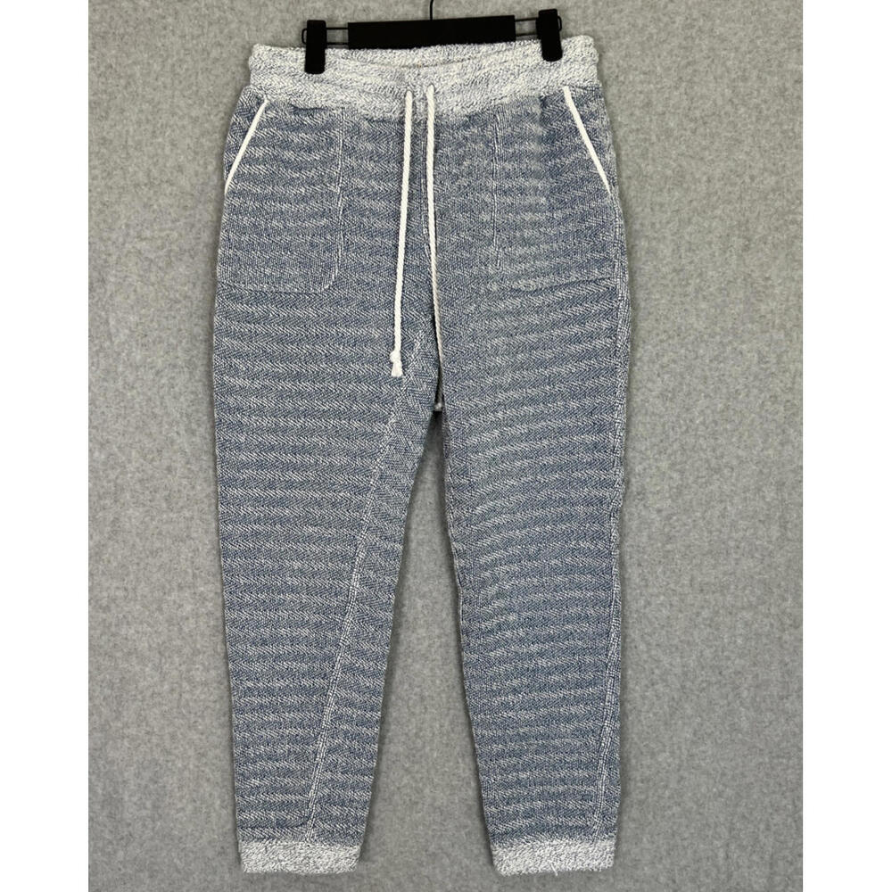 Faherty Womens Whitewater Jogger Pants Large ?  Blue Organic French Terry Beachy